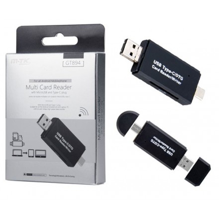 LECTOR DE TARJETAS SD/MICROSD A USB 3.0 / TYPE-C  GT894  MTK