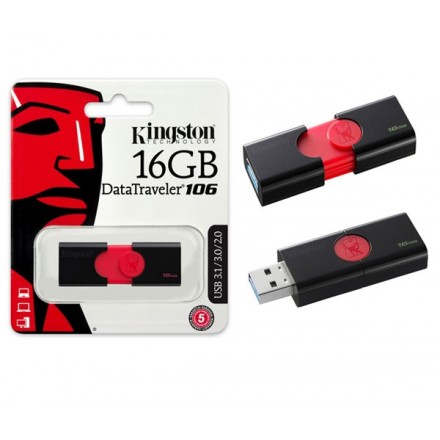 PENDRIVE KINGSTON DT106 16GB USB 3.0 / 3.1 GEN 1 -  NEGRO...