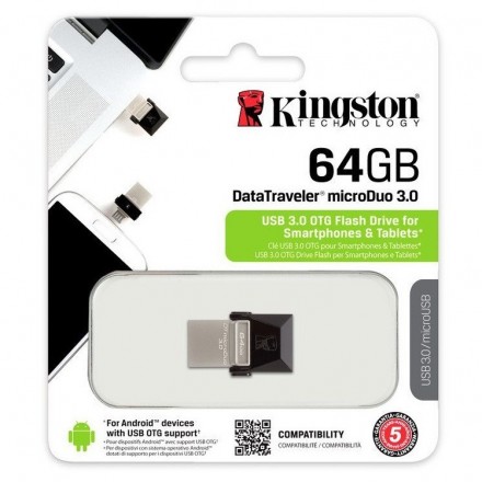 PENDRIVE KINGSTON 64GB DATATRAVELER MICRODUO USB 3.0 +...