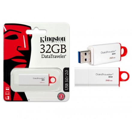 PENDRIVE KINGSTON DTI G4 32GB USB 3.0 BLANCO / ROJO CANON...