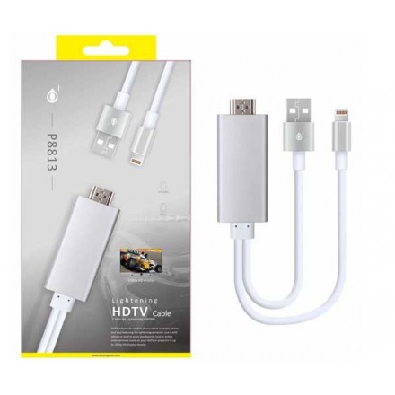 CABLE LIGHTNING IPHONE 5/6/7/ IPAD A HDMI 1080P -  P8813...